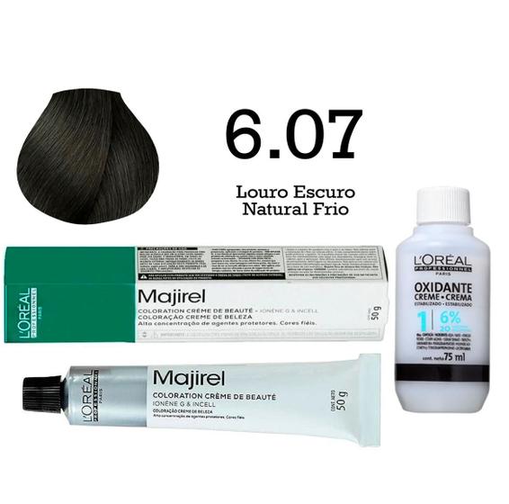 Imagem de Coloração Majirel 6.07 Louro Escuro Natural Frio + Oxi 20 Vol 75ml  L'Oréal