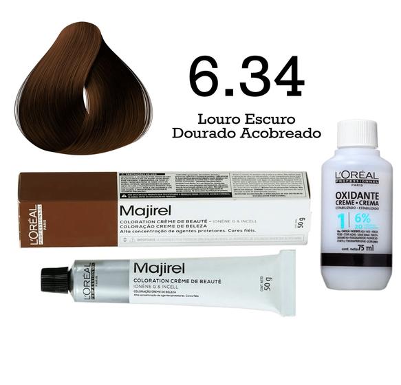 Imagem de Coloração Majirel 6.34 Louro Escuro Dourado Acobreado + Emulsão Oxi 20 Vol. 75ml  L'Oréal