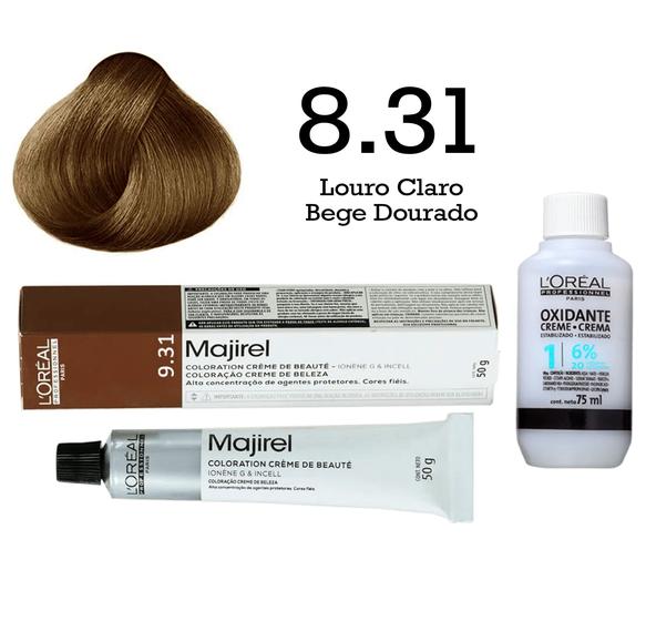 Imagem de Coloração Majirel 8.31 Louro Claro Bege Dourado + Emulsão Oxi 20 Vol. 75ml  L'Oréal