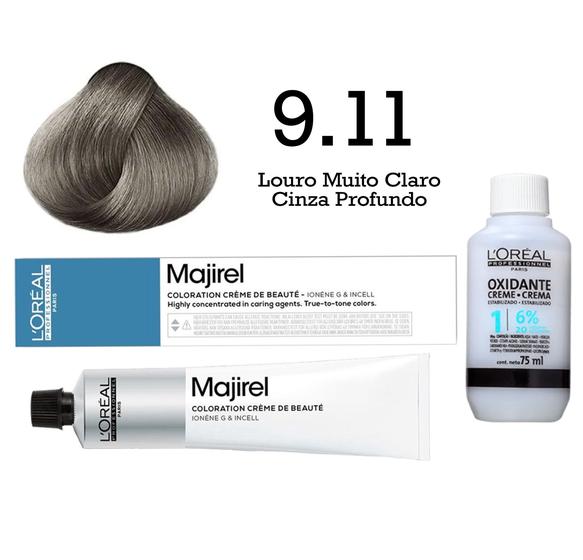 Imagem de Coloração Majirel 9.11 Louro Muito Claro Cinza Profundo + Emulsão Oxi 20 Vol. 75ml  L'Oréal