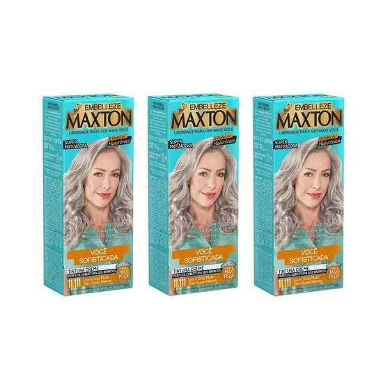 Imagem de Coloraçao Maxton 11.111 Louro Cinza Muito Claro - Kit 3Un