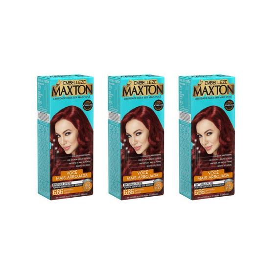 Imagem de Coloraçao Maxton 6.66 Vermelho Estivo-Kit C/3Un