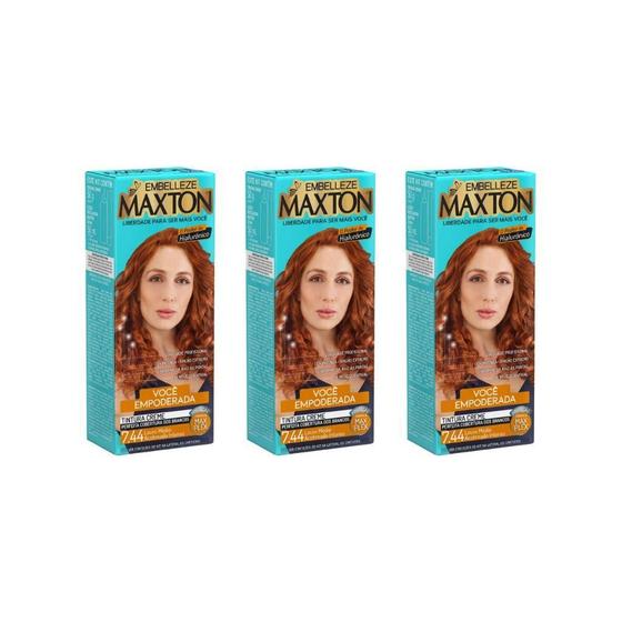 Imagem de Coloraçao Maxton 7.44 Louro Medio Acobreado-Kit C/3Un