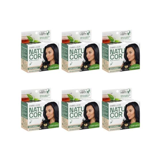 Imagem de Coloraçao Natucor 1.0 Preto Natural-Kit C/6Un