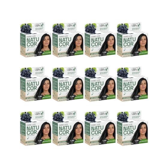 Imagem de Coloraçao Natucor 1.00 Preto Intenso-Kit C/12Un