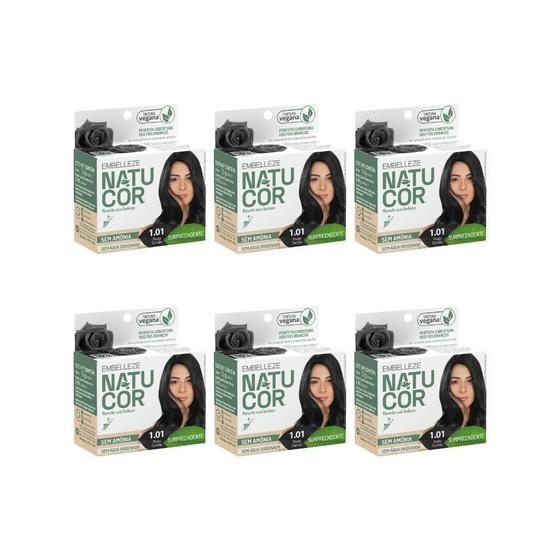 Imagem de Coloraçao Natucor 1.01 Preto Carvao-Kit C/6Un
