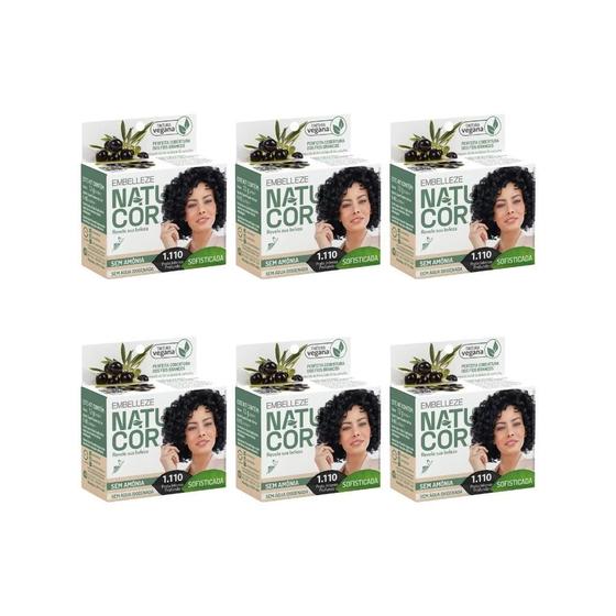 Imagem de Coloraçao Natucor 1.110 Preto Intenso Profundo-Kit C/6Un