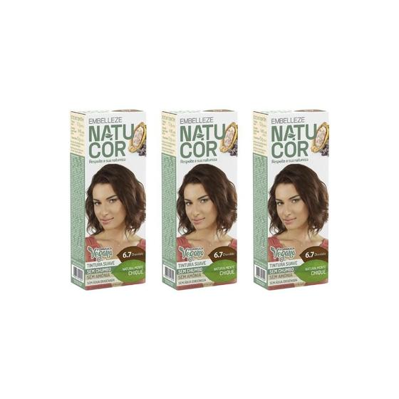 Imagem de Coloraçao Natucor Kit 6.7 Chocolate-C/3Un