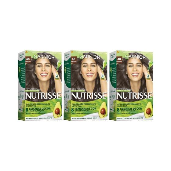 Imagem de Coloraçao Nutrisse 40 Castanho-Kit C/3Un