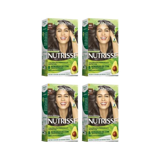 Imagem de Coloraçao Nutrisse 40 Castanho-Kit C/4Un