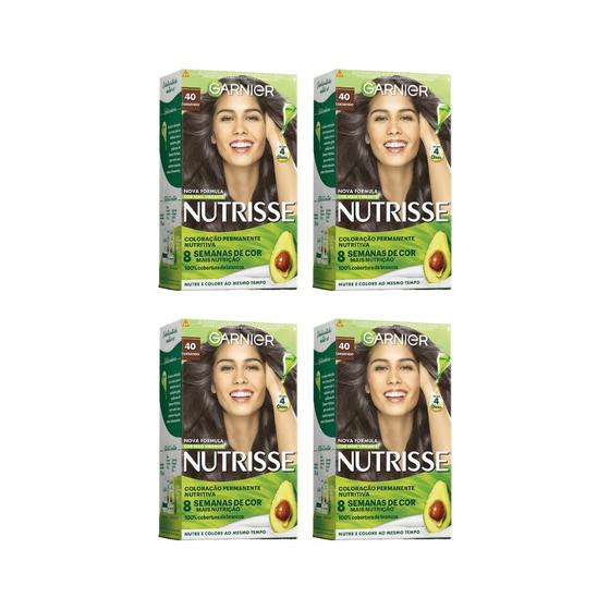 Imagem de Coloraçao Nutrisse 40 Castanho-Kit C/4un