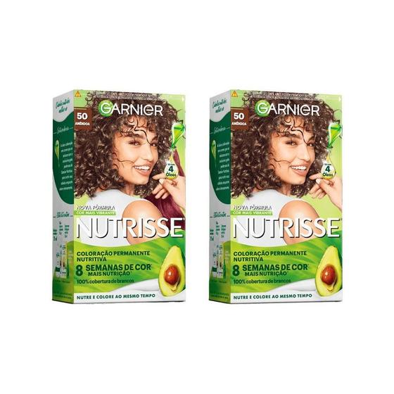 Imagem de Coloraçao Nutrisse 50 Castanho Claro / Amêndoa - Kit Com 2Un