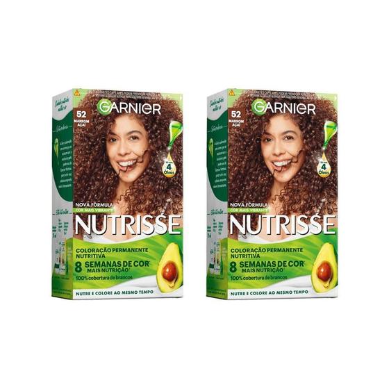 Imagem de Coloraçao Nutrisse 52 Castanho Cl Acaju/Marrom Açaí-Kit2Un