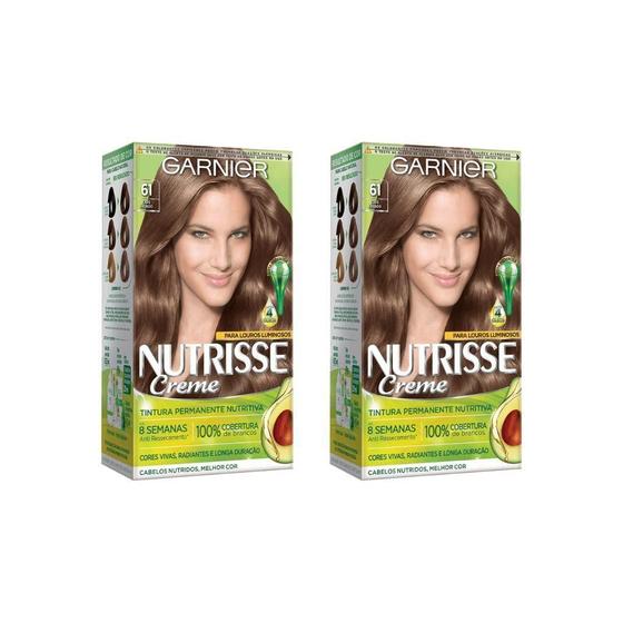 Imagem de Coloraçao Nutrisse 61 Louro Cinza Esc/Café Gelado-Kit C/2Un