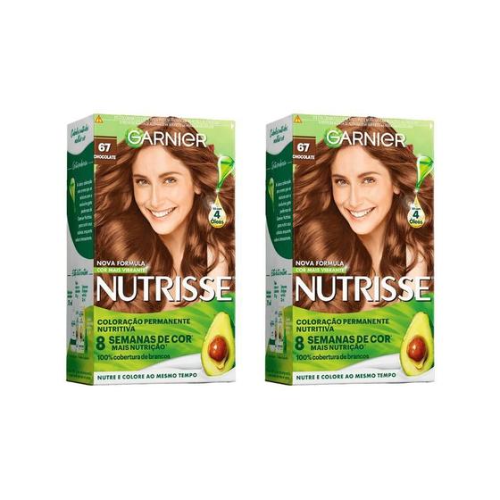 Imagem de Coloraçao Nutrisse 67 Louro Esc Dourado Acaju/Choc-Kit C/2Un