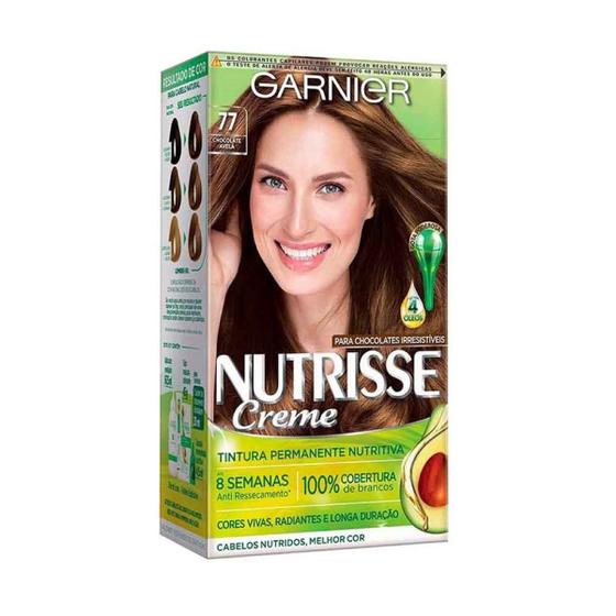 Imagem de Coloração Nutrisse 77 Louro Médio Marrom Dourado Garnier