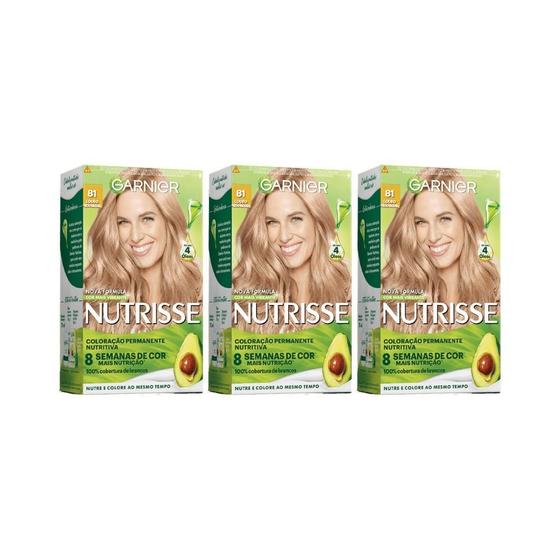 Imagem de Coloraçao Nutrisse 81 Louro Claro Acinzentado-Kit C/3Un
