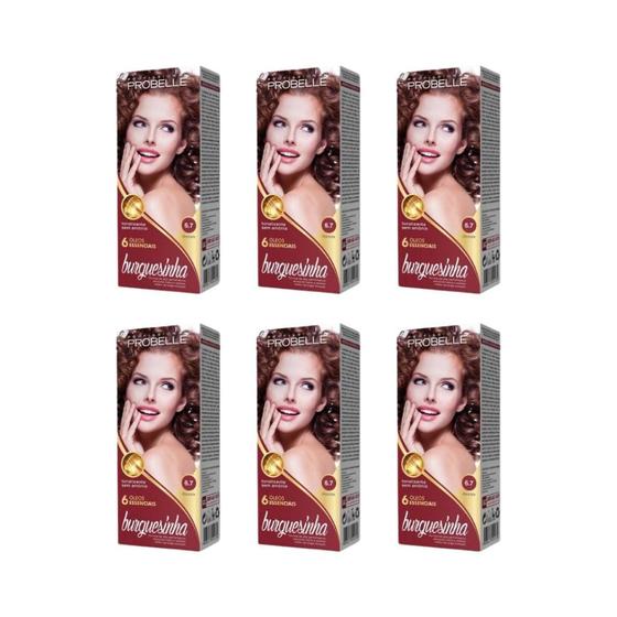 Imagem de Coloraçao Probelle Burguesinha 6.7 Chocolate - Kit Com 6Un