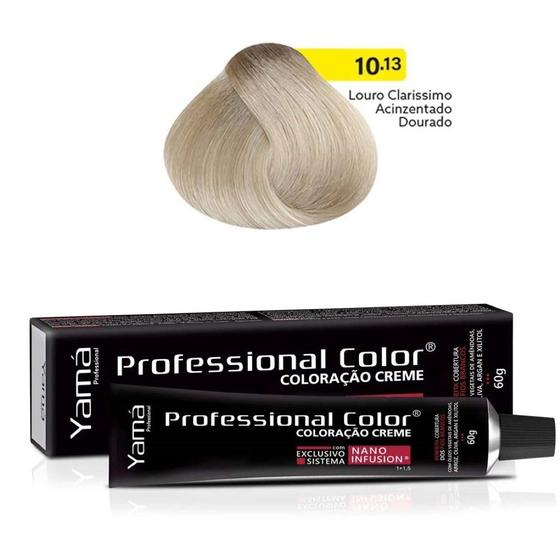 Imagem de Coloração Professional Color 10.13 Louro Clarissimo Acinzentado Dourado 60g - Yamá