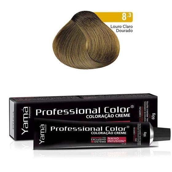 Imagem de Coloração Professional Color 8.3 Louro Claro Dourado 60g - Yamá