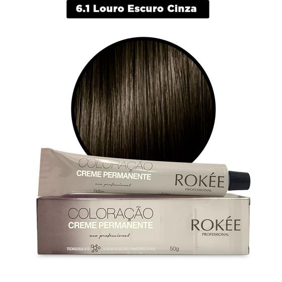 Imagem de Coloração ROKÉE 6.1 Louro Escuro Cinza - 50g