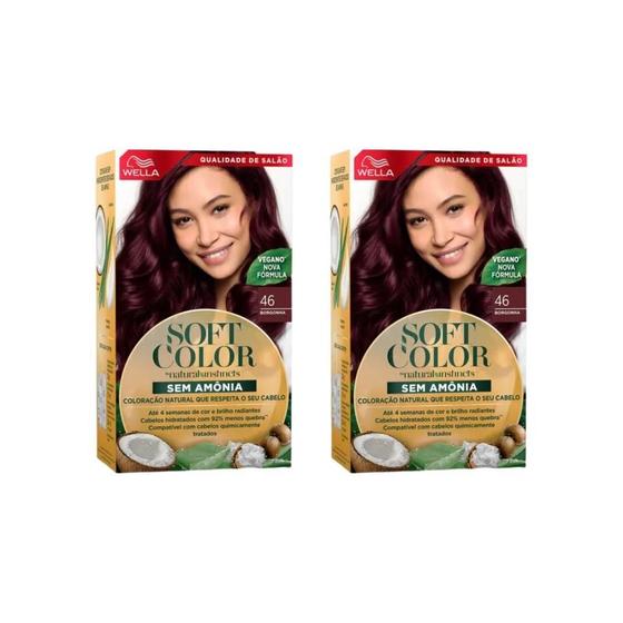 Imagem de Coloraçao Soft Color 46 Borgonha - Kit C/2Un