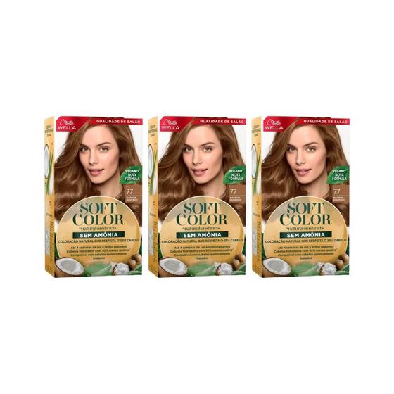 Imagem de Coloraçao Soft Color 77 Marrom Dourado-Kit C/3Un