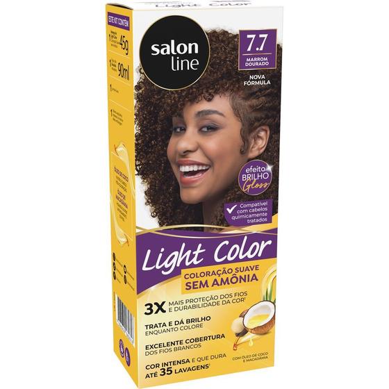 Imagem de Coloração Suave Light Color 7.7 Marrom Dourado Salon Line