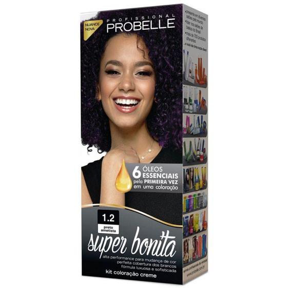 Imagem de Coloração Super Bonita 50g 1.2 - Preto Intenso Profundo Probelle - Probelle Profissional