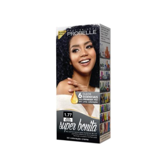 Imagem de Coloração Super Bonita 50g 1.77- Preto Azulado Intenso Probelle - Probelle Profissional