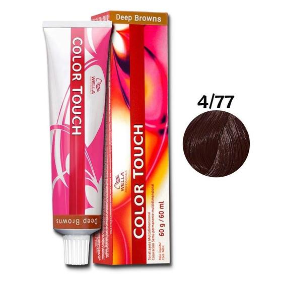 ColoraÇÃO Wella Professionals Color Touch 4/77 Castanho Medio Marrom Intenso 60g Tinta de