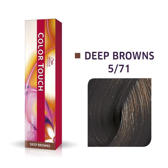 ColoraÇÃO Wella Professionals Color Touch 5/71 Castanho Claro Marrom Acinzentado 60g Tinta de