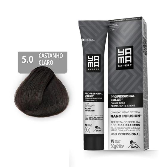 Imagem de Coloração Yamá Creme Professional Color Nano Infusion 5.0 Castanho Claro