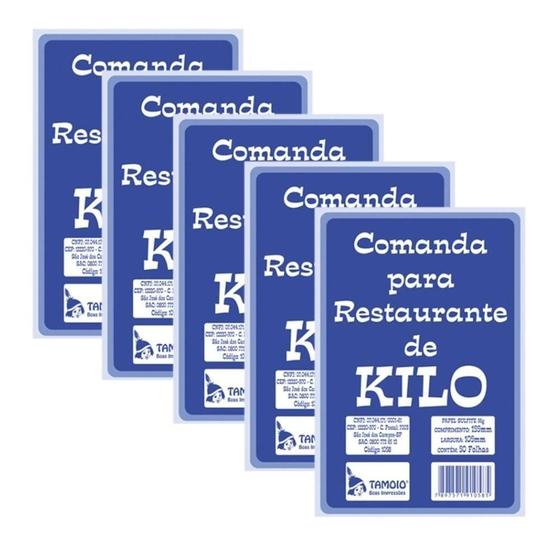 Imagem de Comanda Para Restaurante Kilo Tamoio 50 Folhas 1058 Com 20Un