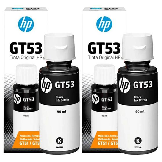 Imagem de Combo 02 Garrafa de Tinta GT53 Preto 90ML para Deskjet GT 5800 Series