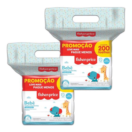 Imagem de Combo 02 Packs Toalha Umedecida Fisher Price Sem Perfume