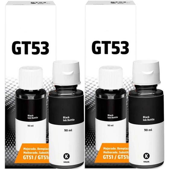 Imagem de Combo 02 Refil de Tinta GT53 Preto 90ML Para tank 300