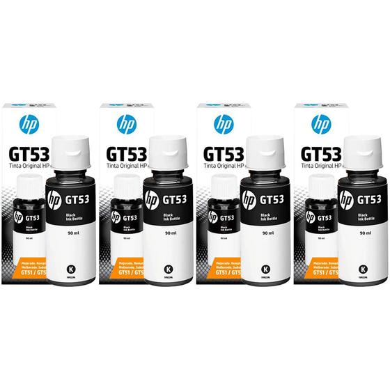 Imagem de Combo 04 Refil de Tinta GT53 Preto 90ML Para tank 300