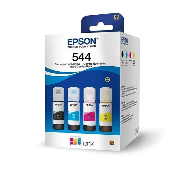 Imagem de combo 04 tintas T544 CMYK Para impressora Colorida L3150, L3110, L5190, L3250, L3210, L5290, L5590