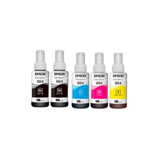 Imagem de COMBO 05 Tinta Original L120 L1300 L395 664 T644 L396 L355