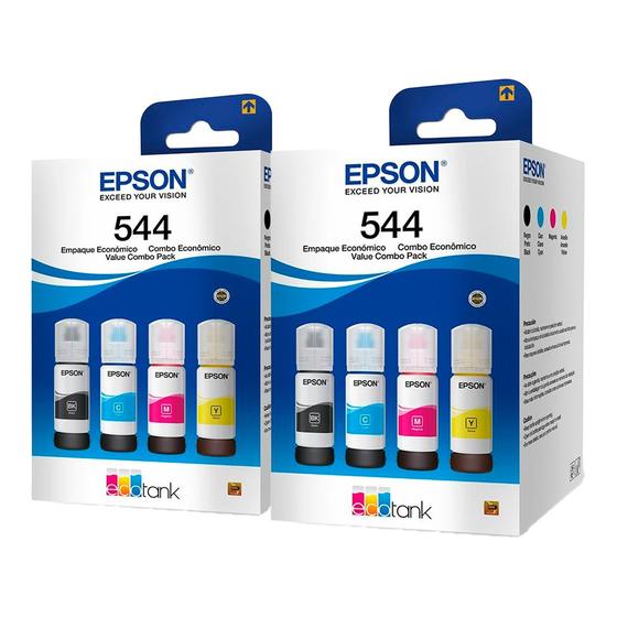 Imagem de combo 08 tintas T544 CMYK para impressora  L3210