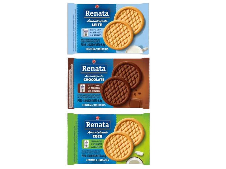 Imagem de Combo 105 Sachês De Biscoito Renata 3 Sabores Sortidos