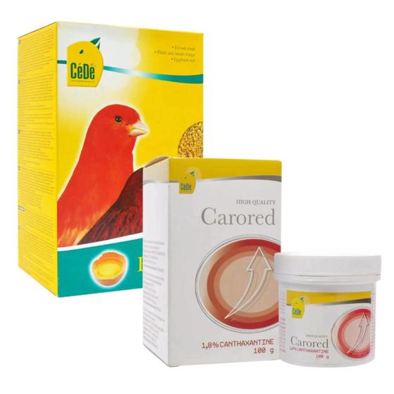 Imagem de Combo - 1un RED - Farinhada para Pássaros 1kg + 1un Canthaxantina Natural (Uva) - Carored 100g