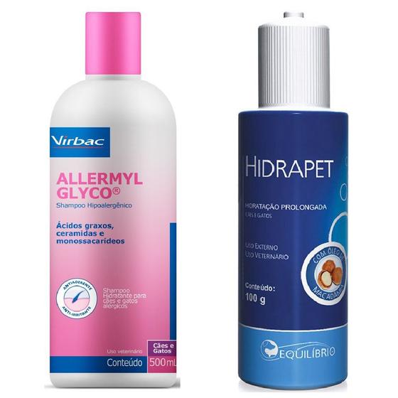Combo 1un Shampoo Allermyl Glyco 500ml + 1un Hidrapet 100g VIRBAC
