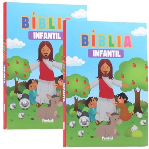 Imagem de Combo 2 Bíblias Infantil Colorida + de 200 Ilustrações  Arca de Noé Crianças Infantil Filhos Meninos Meninas Bebê - Igreja Cristã Amigo Evangélico