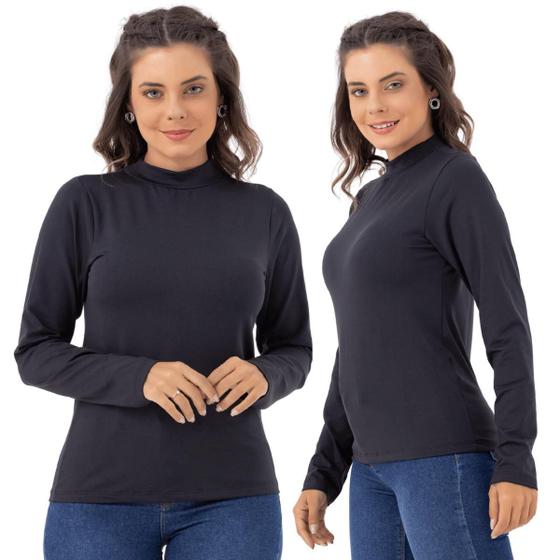 Imagem de Combo 2 blusas cacharrel termicas peluciadas feminina slim 610.k2