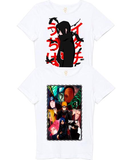 Imagem de Combo 2 camisetas Akatsuki Infantil 100% Poliéster cor branca