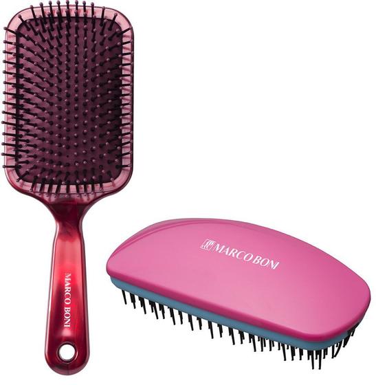 Imagem de Combo 2 escovas de cabelo raquete cintilante + escova neon sem cabo marco boni