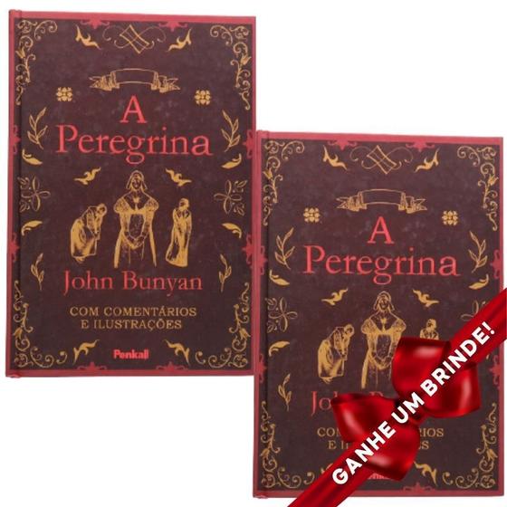 Imagem de Combo 2 Livros A Peregrina Capa Dura John Bunyan com Ilustrações e Comentários Edição Especial Cristão Evangélico Gospel Igreja Família Homem Mulher - Presente Religião Igreja Jesus Teologia Barato