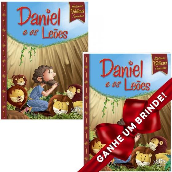 Imagem de Combo 2 Livros Histórias Bíblicas Favoritas: Daniel e os Leões  Infantil Ilustrada  SBN Crianças Infantil Evangélico Filhos Meninos Bebê Cristão - Presente Aniversário História Bíblica Barato